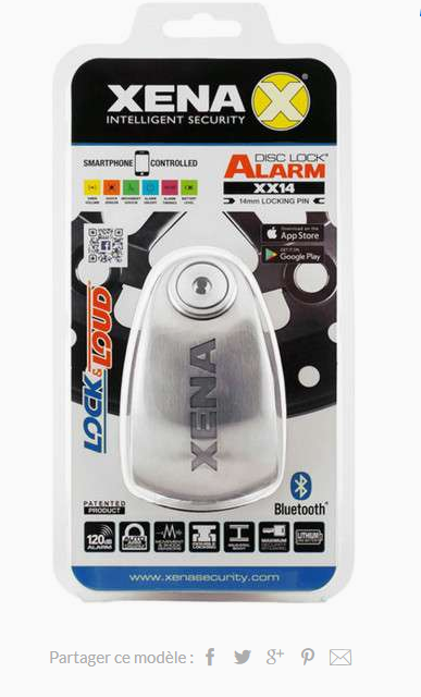 Bloque disque XENA alarme Bluetooth | Motoshopping
